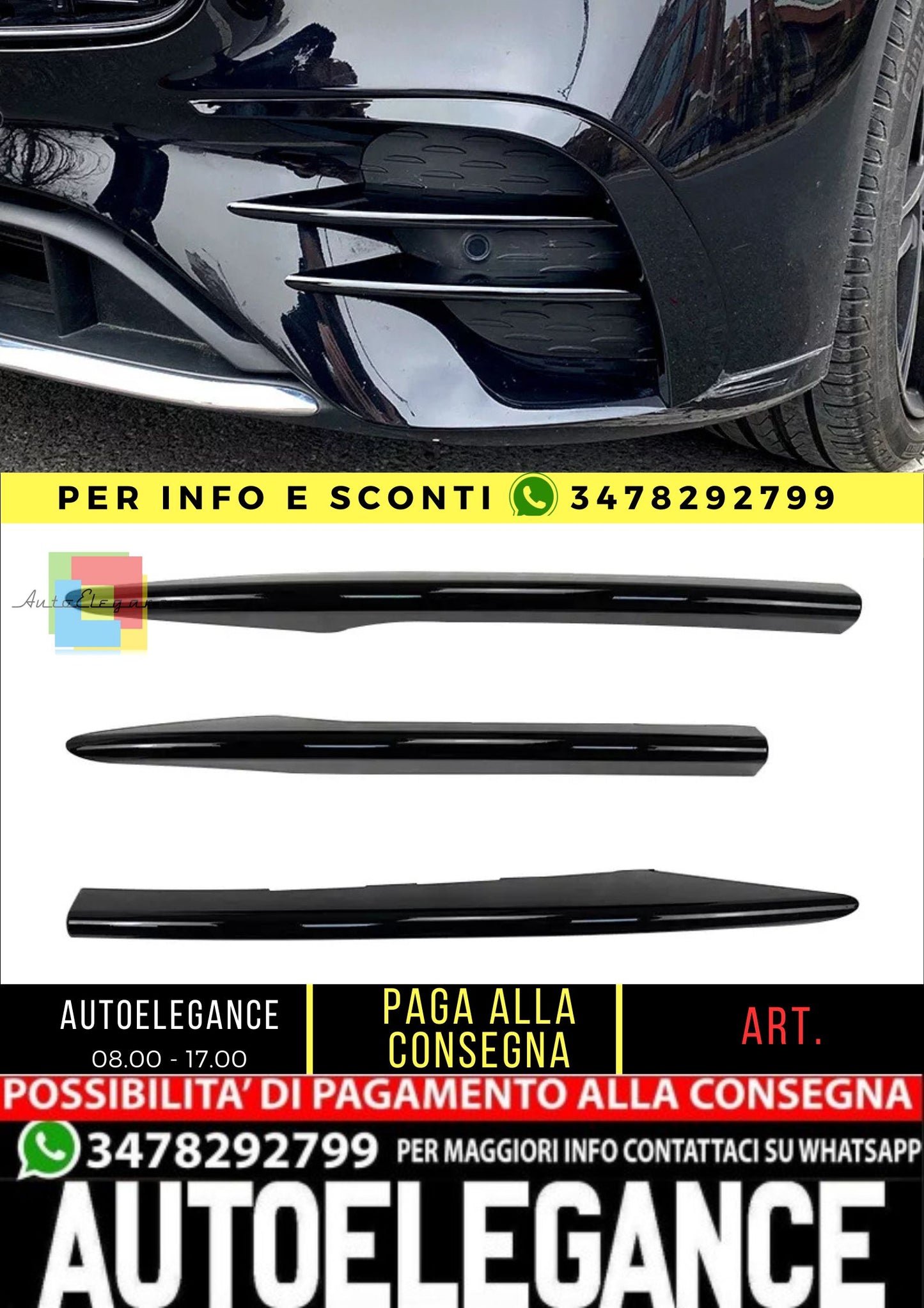 AERO FLAPS + PINS ADATTO PER MERCEDES W213 C238 CLASSE E AMG LINE (FACELIFT)