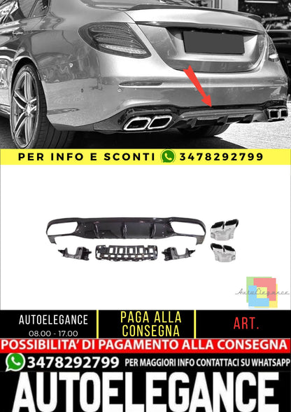 Diffusore + Mascherine scarico (CROMATE) Adatto Per Mercedes E-KL. W213