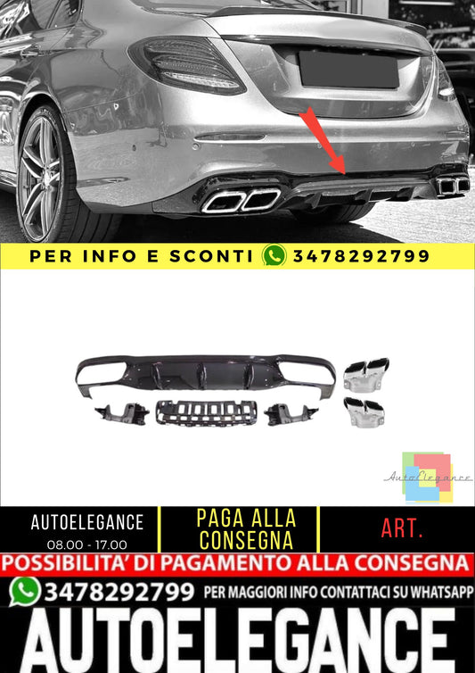 Diffusore + Mascherine scarico (CROMATE) Adatto Per Mercedes E-KL. W213