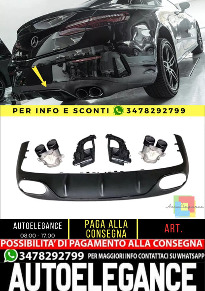 Diffusore + Mascherine scarico (NERO)Adatto per Mercedes C238 A238 2016-2020