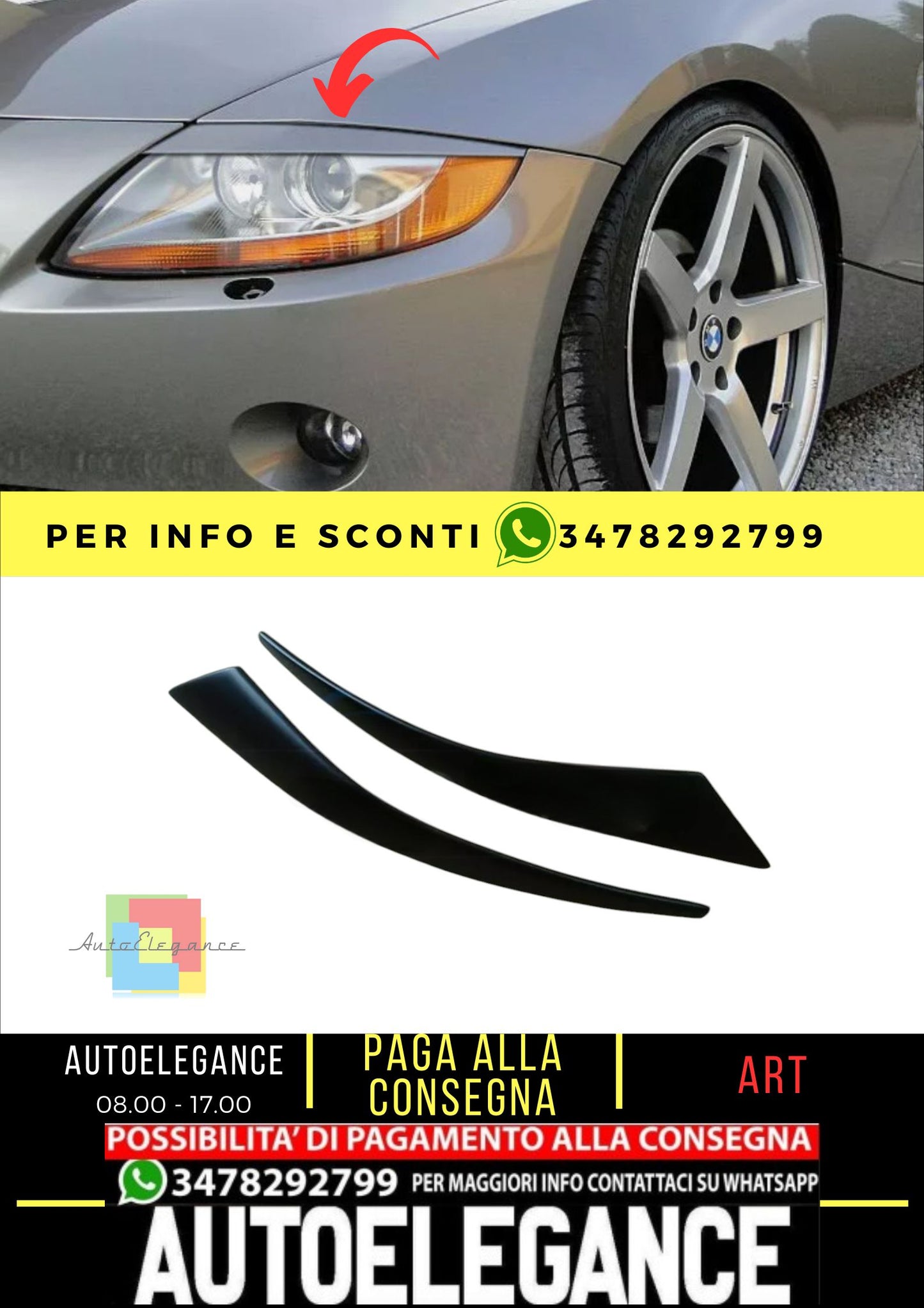 Sopracciglia per BMW Z4 E85 / E86 2002-2008 , Plastica ABS , NEUF