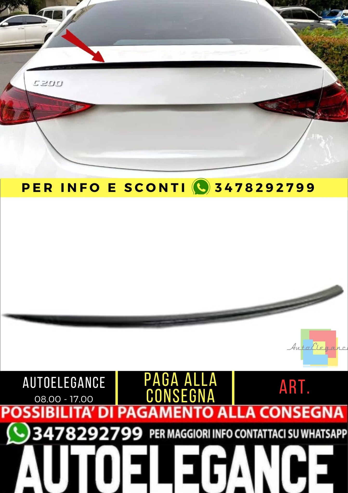 ✨SPOILER ADATTO PER MERCEDES-BENZ CLASSE C W206 ✨