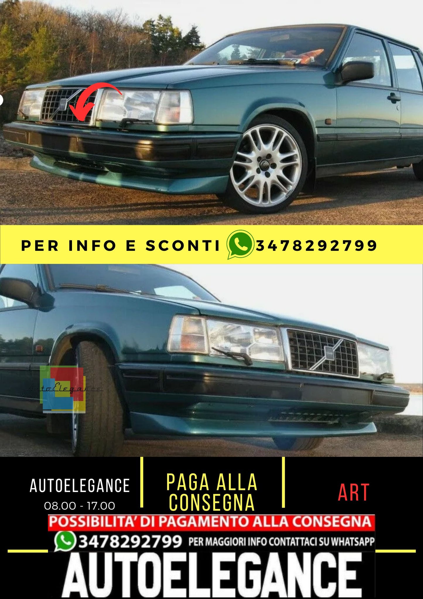 Front Spoiler Under Bumper For Volvo 940 960 740 760 ABS Plastic 