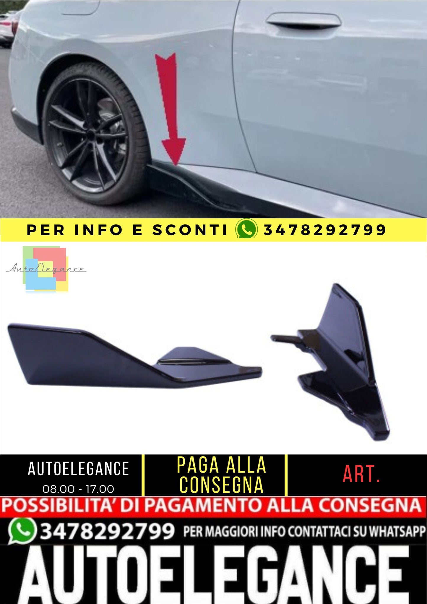 💜Minigonne laterali compatibili con BMW serie 2 G42 2 porte nero lucido💜