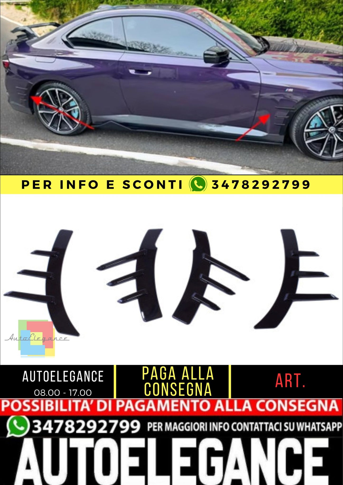 😎Copricerchio compatibile con BMW M2 G87 nero lucido😎