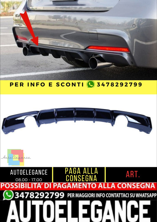 💎Diffusore compatibile con BMW F30 F31 335 look serie 3 nero lucido💎