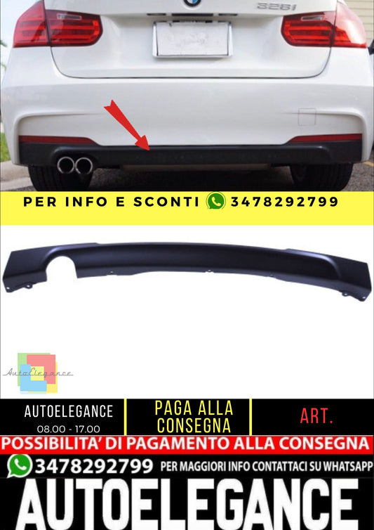 💎Diffusore compatibile con BMW F30 F31 Serie 3 nero opaco💎