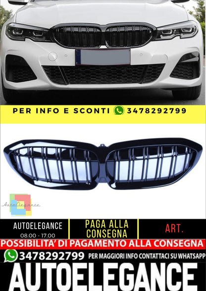 ✨Griglia rene compatibile con BMW Serie 3 G20 - G21 nero lucido✨