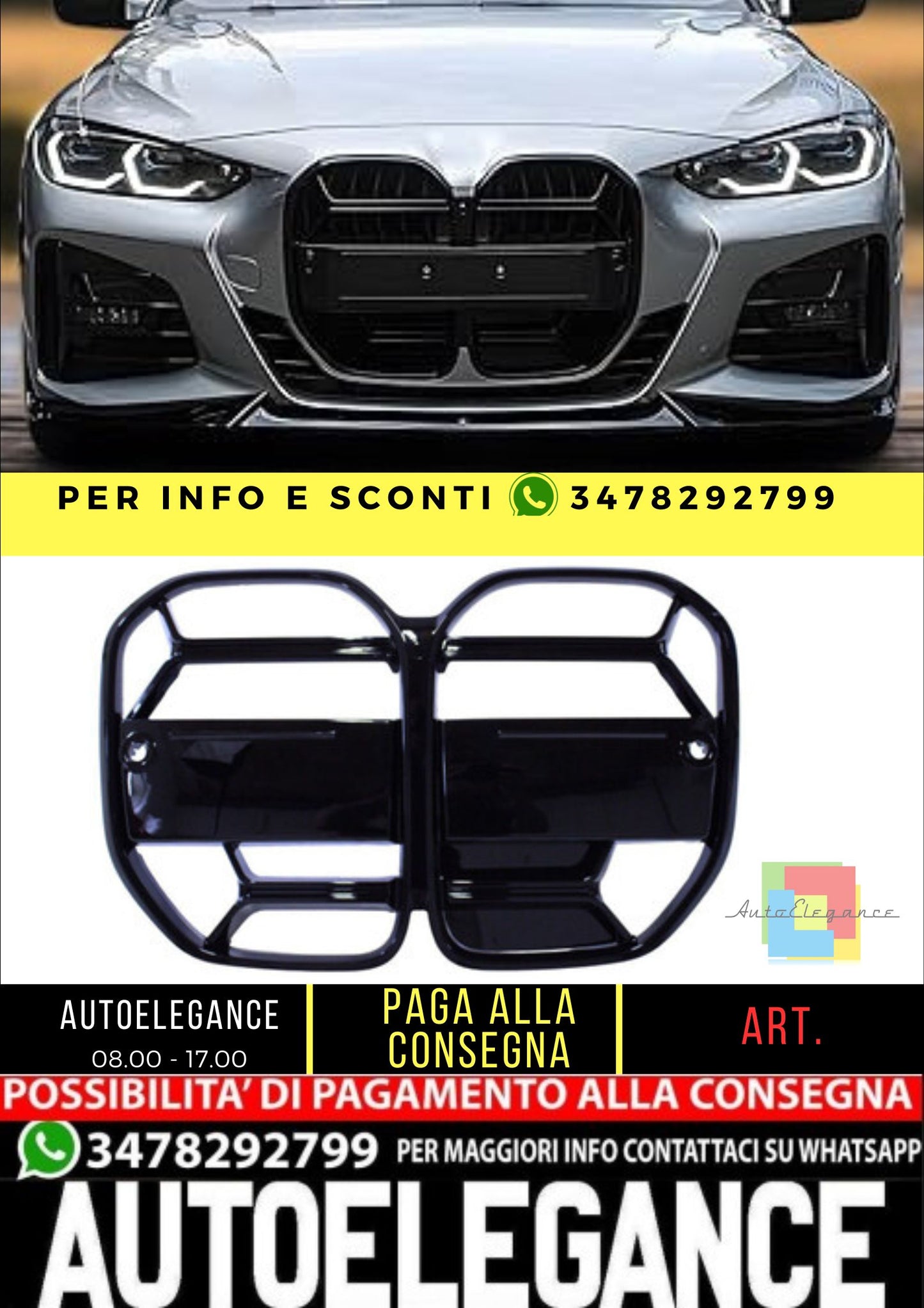 ✨Griglia rene sport compatibile con BMW Serie 4 G22 coupé e G23 decappottabile ✨