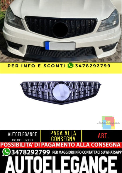Griglia compatibile con Mercedes w204 c63 amg facelift nero