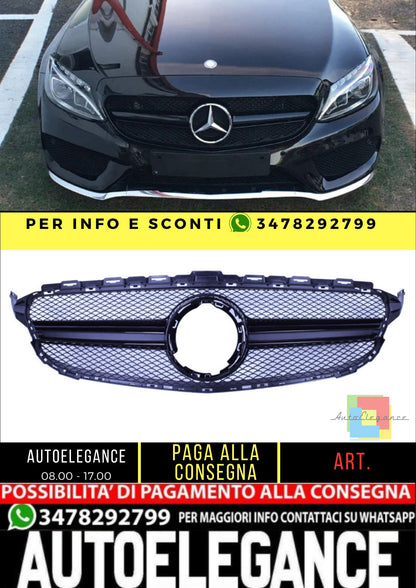 🔥Griglia compatibile con Mercedes-Benz Classe C W205 facelift nero lucido🔥