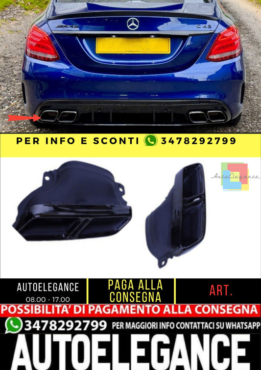 💯(PARTE) Terminale di scarico compatibile con Mercedes W205 W166 C205 nero💯