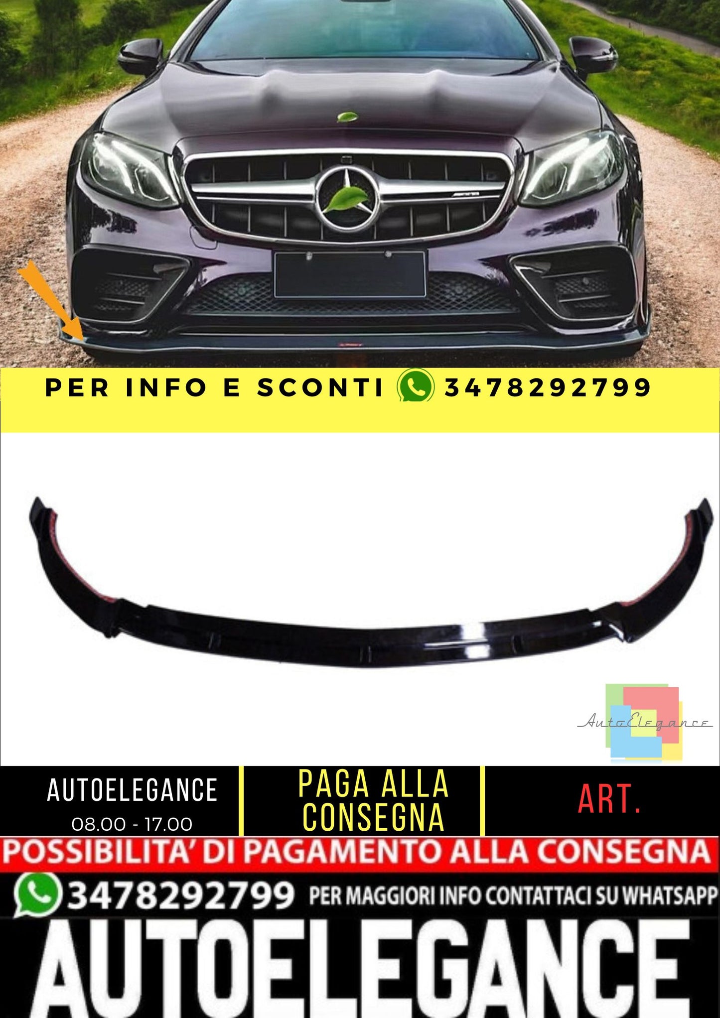 💥Labbro anteriore compatibile con Mercedes W213 S213 C238 A238 Facelift 2020💥