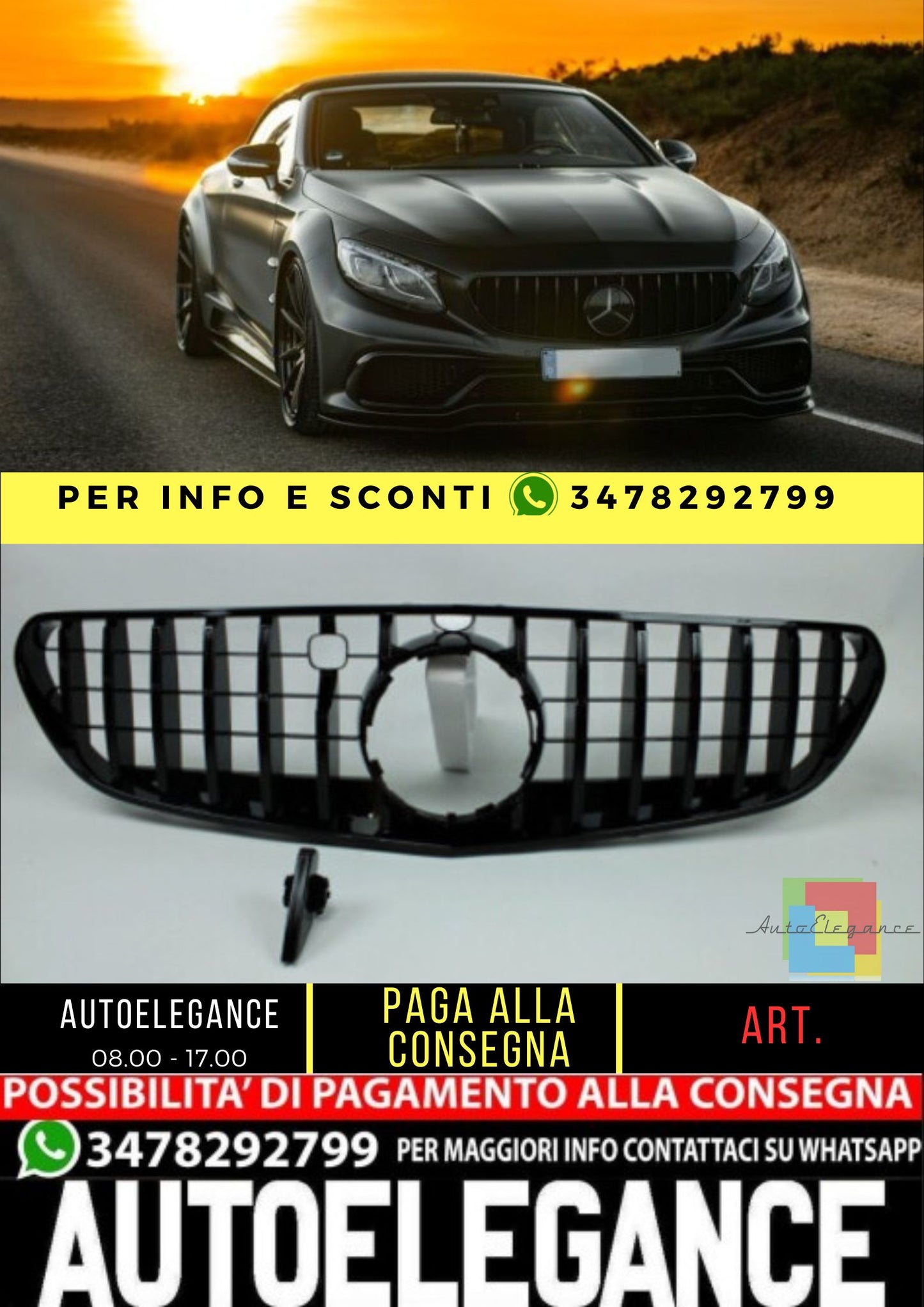💥Paraurti anteriore compatibile con Mercedes S Coupe Cabrio C217 A217 cromato💥