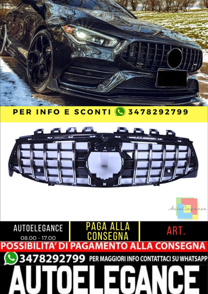 💥Griglia compatibile con Mercedes W118 classe cla nera cromata con telecamera💥