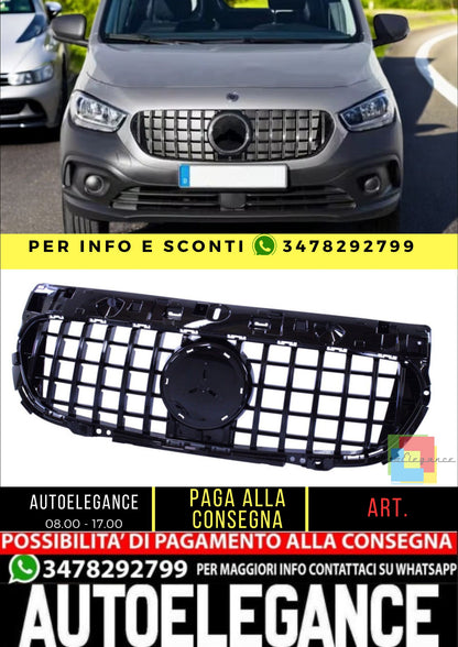 😎Griglia compatibile con Mercedes-Benz Citan W420 nero lucido😎