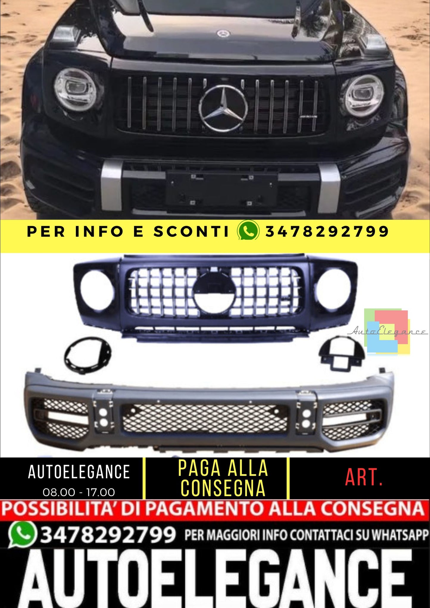 😎Bodykit compatible with Mercedes G-Class W463 W464 2018+ chrome grille😎