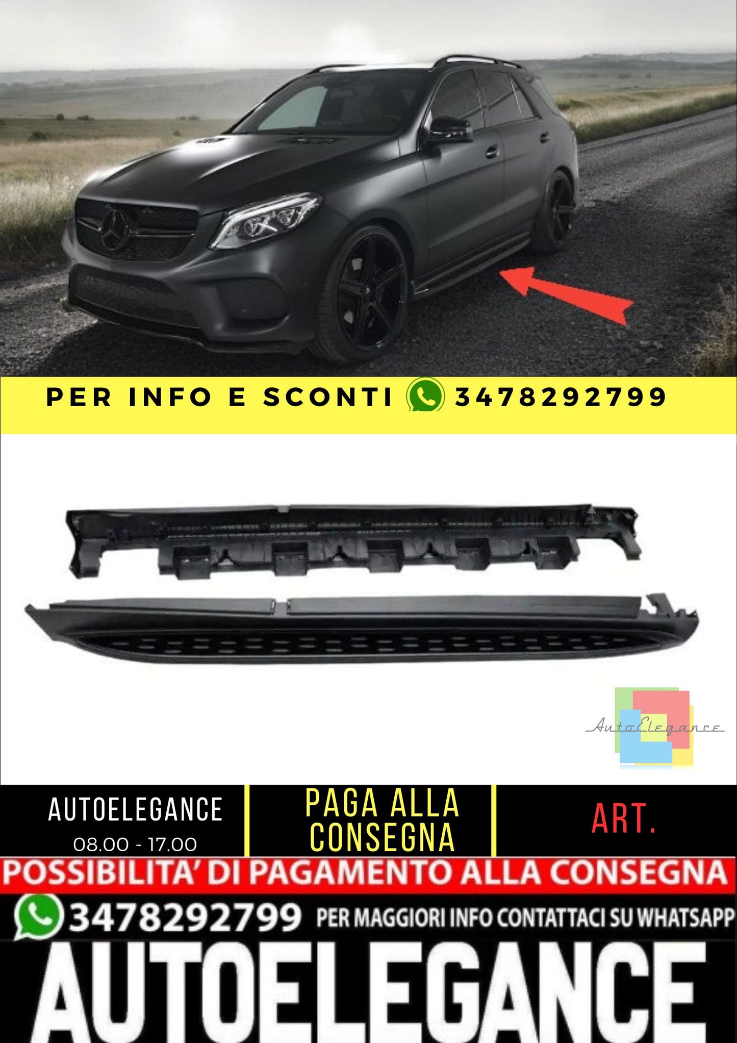 😎Sidesteps compatible with Mercedes-Benz W166 ML black😎