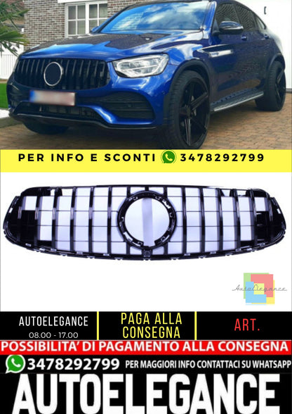😎Griglia compatibile con Mercedes-Benz facelift GLC x254 c253 nero lucido😎