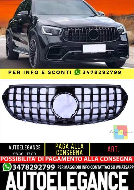 😎Grill compatible with mercedes glc - glc coupe x254 c254 glossy black 😎