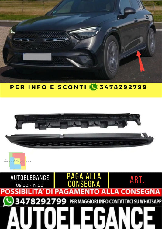 😎Pedane compatibili con Mercedes GLC - GLC coupe 2023+ X254 C254 nero lucido😎