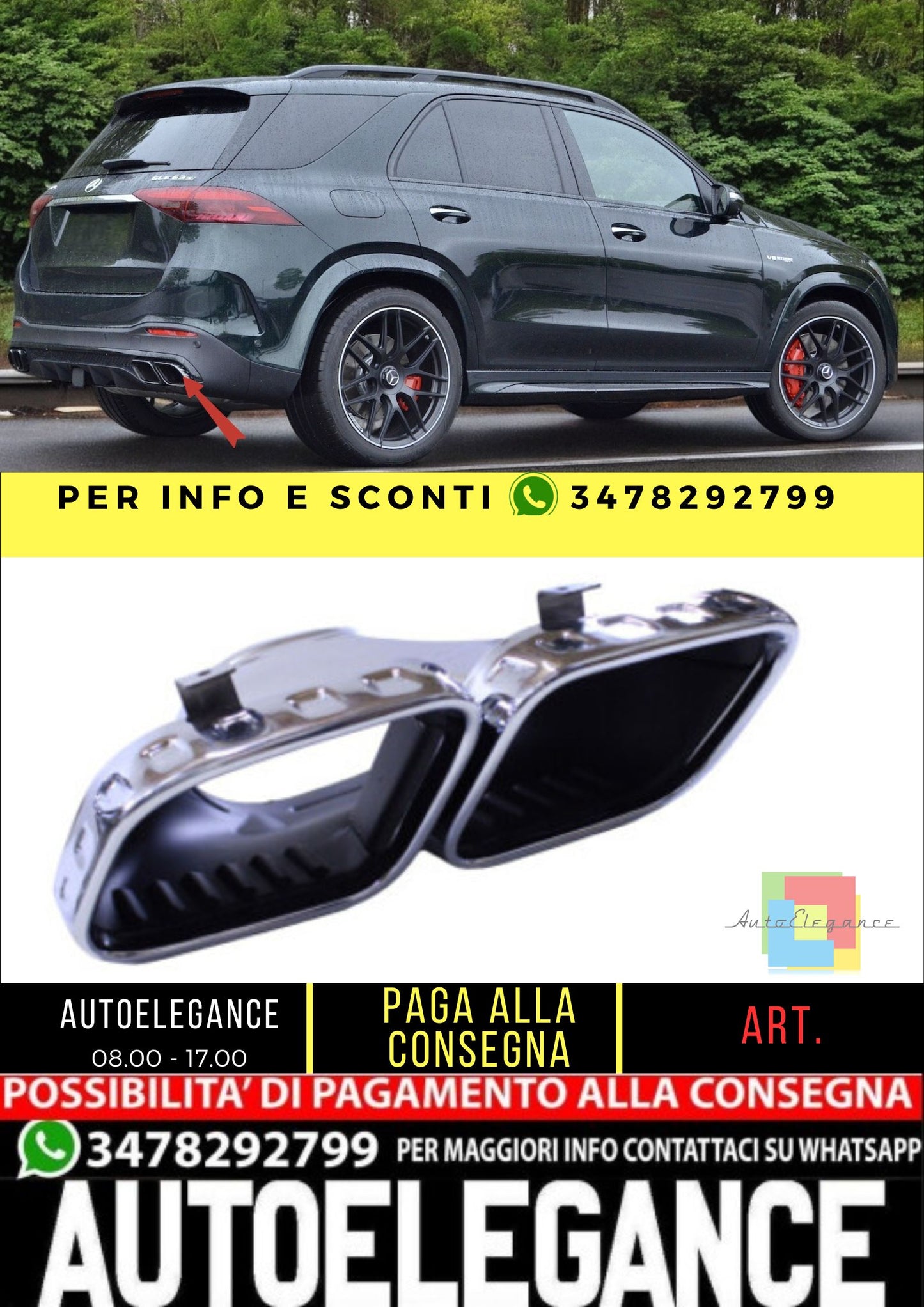 🔥Diffusore compatibile con Mercedes GLE coupé C292 pacchetto linea AMG🔥