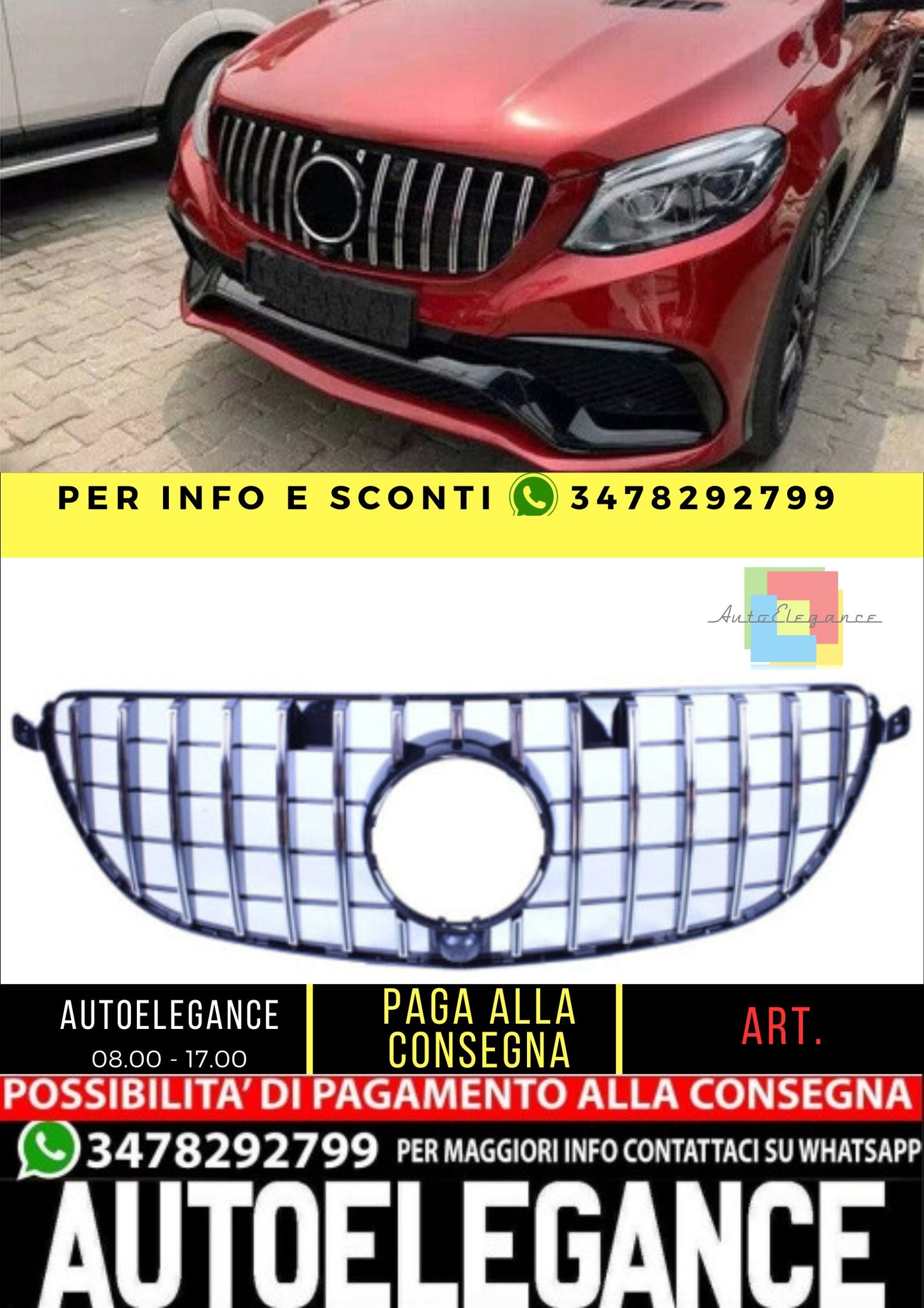 🔥Griglia compatibile con Mercedes-Benz GLE 63 amg (s) w166 c292 gle coupe🔥