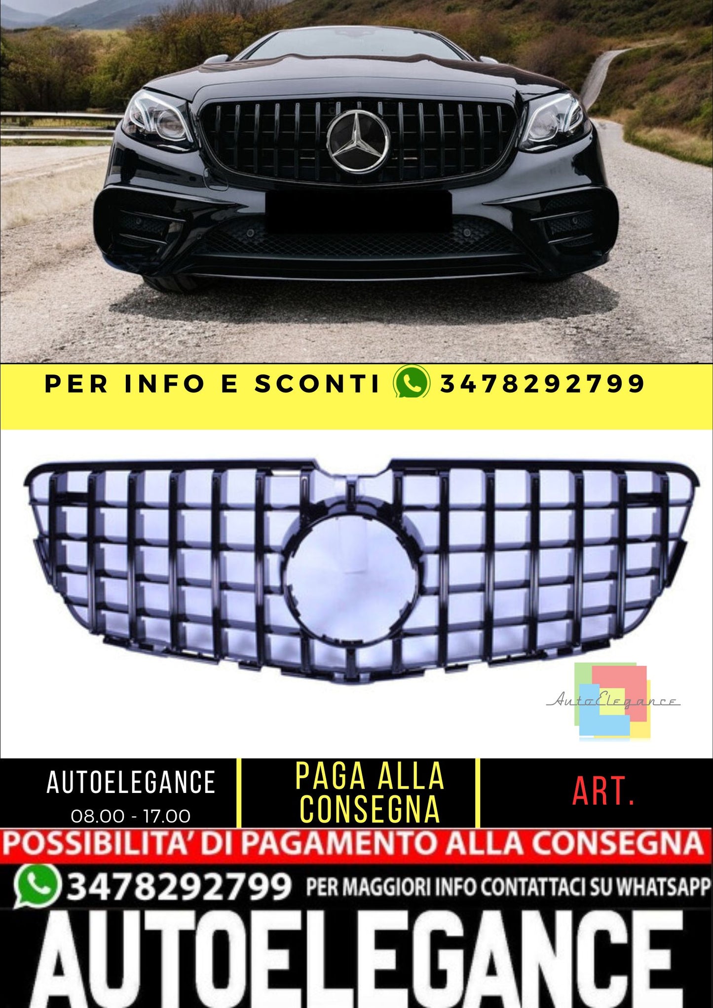 🔥Griglia compatibile con Mercedes Classe R R251 V251 Facelift nero🔥