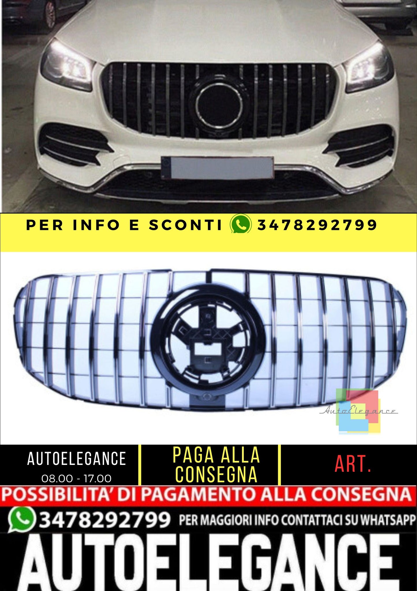 🔥Griglia compatibile con Mercedes-Benz GLS x167 (2020+) cromata🔥
