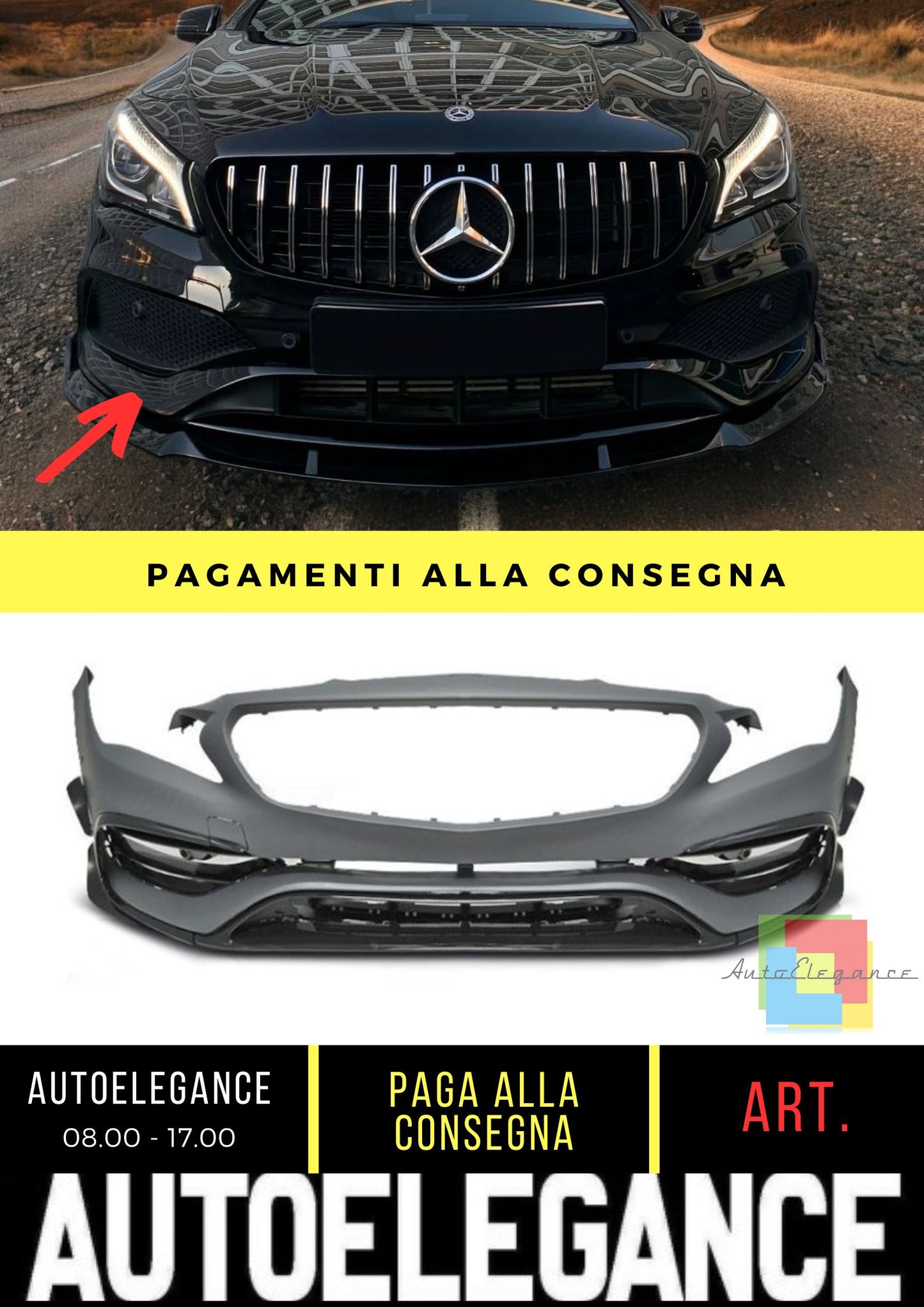 Paraurti Anteriore adatto per Mercedes CLA (C117) (2013-2019)
