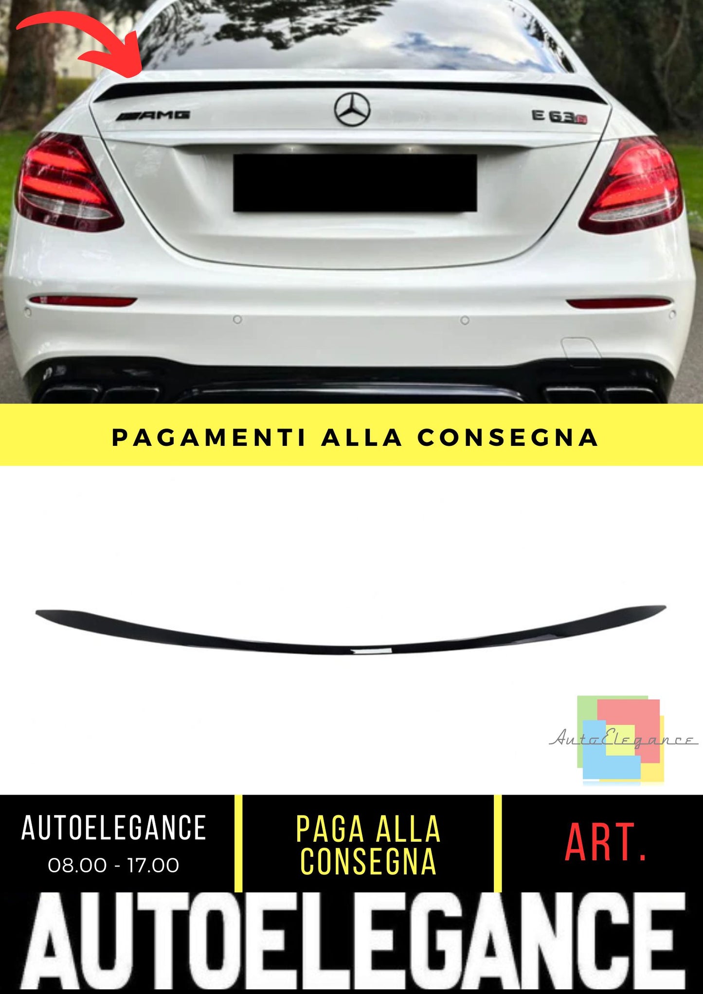 Spoiler adatto per Mercedes C-Class (W205) Sedan (2013-2021)