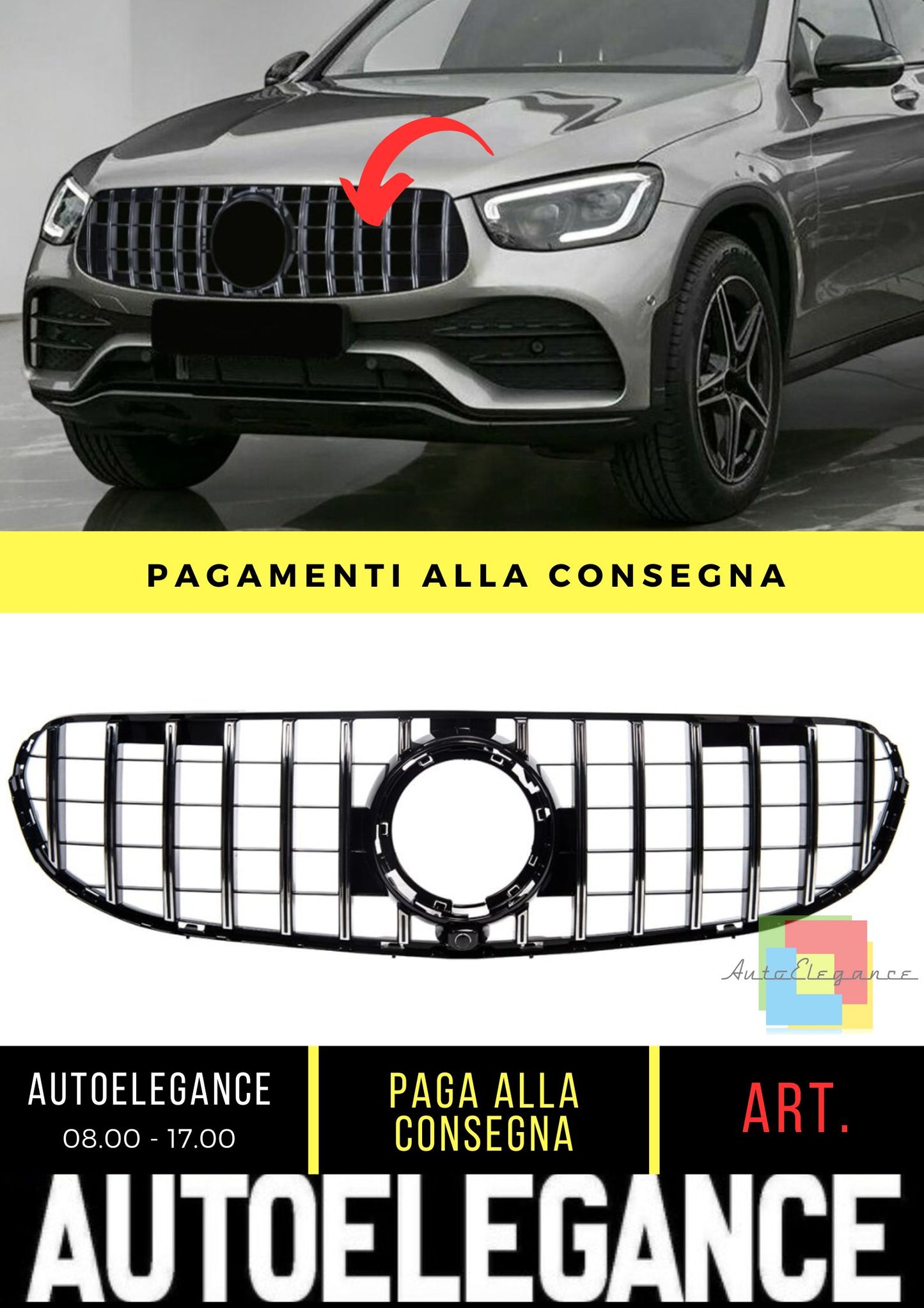 Griglia adatto per Mercedes GLC (X253) SUV (C253) Coupe Facelift (2020-2023)