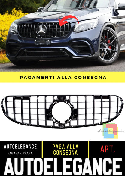 Griglia NERA adatto per Mercedes GLC (X253) SUV (C253) Coupe Facelift (2020-2023)