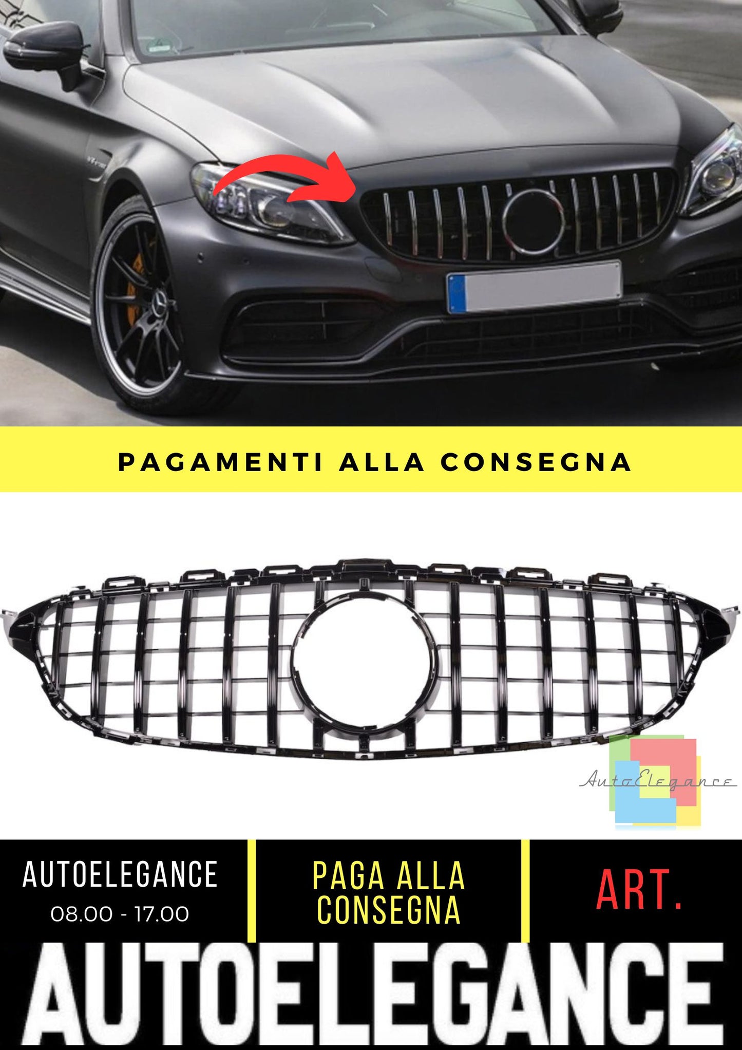 Griglia adatto per Mercedes C-Class (W205) Sedan Estate Coupe Cabrio (2013-2018)