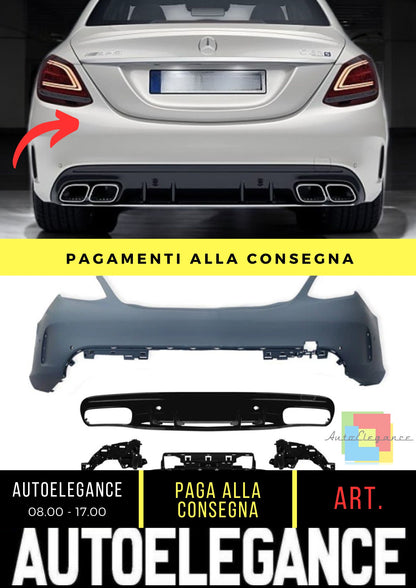 Rear Bumper suitable for Mercedes C-Class (W205) Sedan (2014-2021)