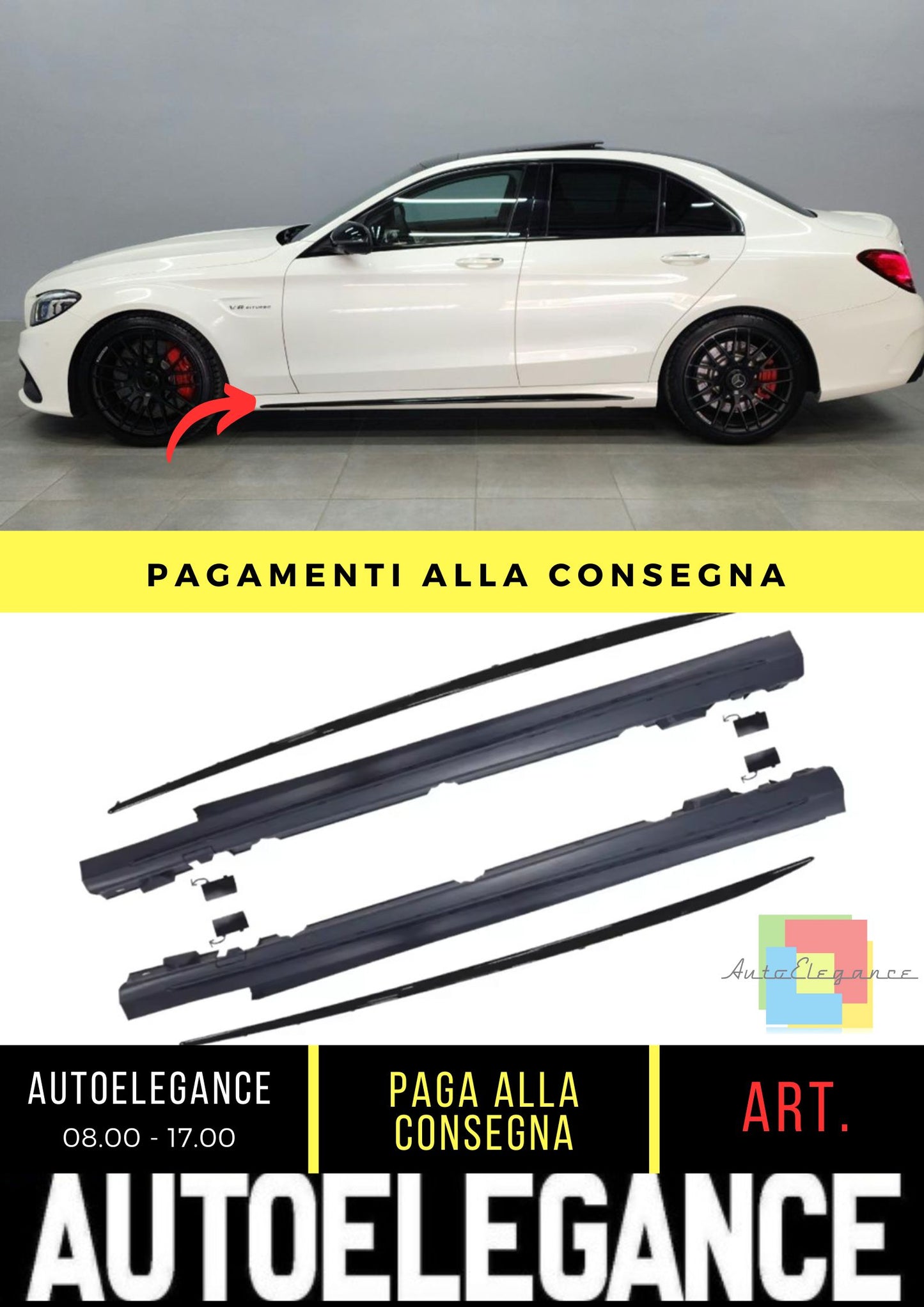 Aero Flaps adatto per Mercedes C-Class (W205) Sedan Estate (2013-2021)
