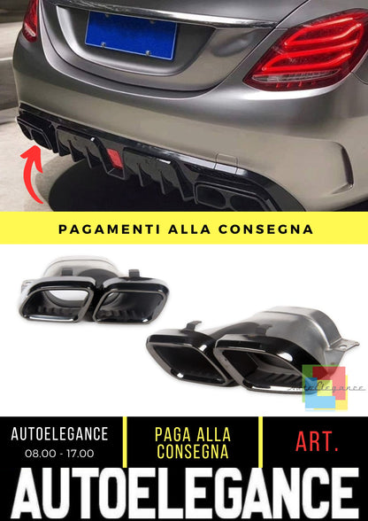 Terminali di Scarico adatto per Mercedes C-Class (W205) GLC (X253, C253)