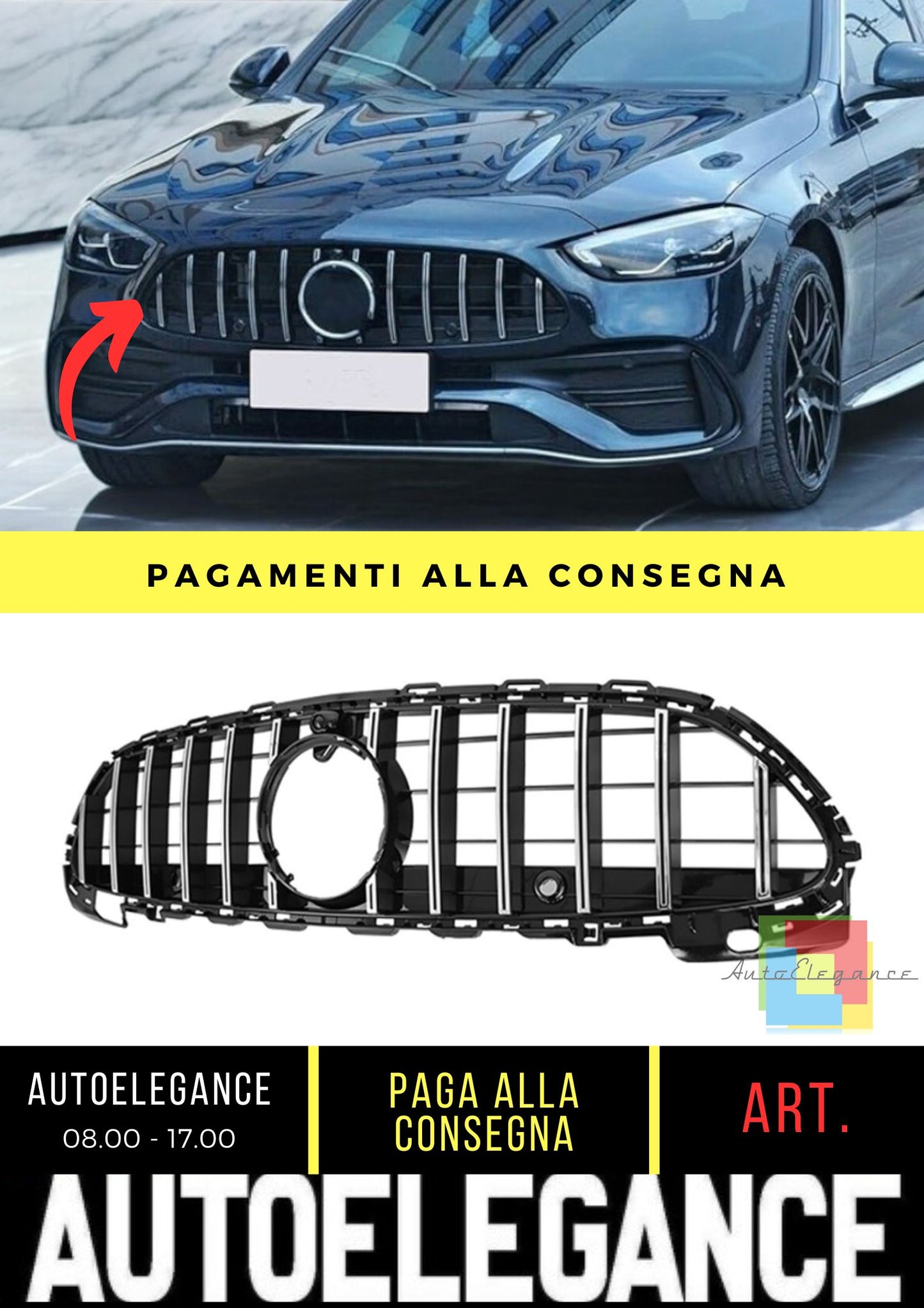 Griglia adatto per Mercedes C-Class (W206) Sedan Estate (2021-On)