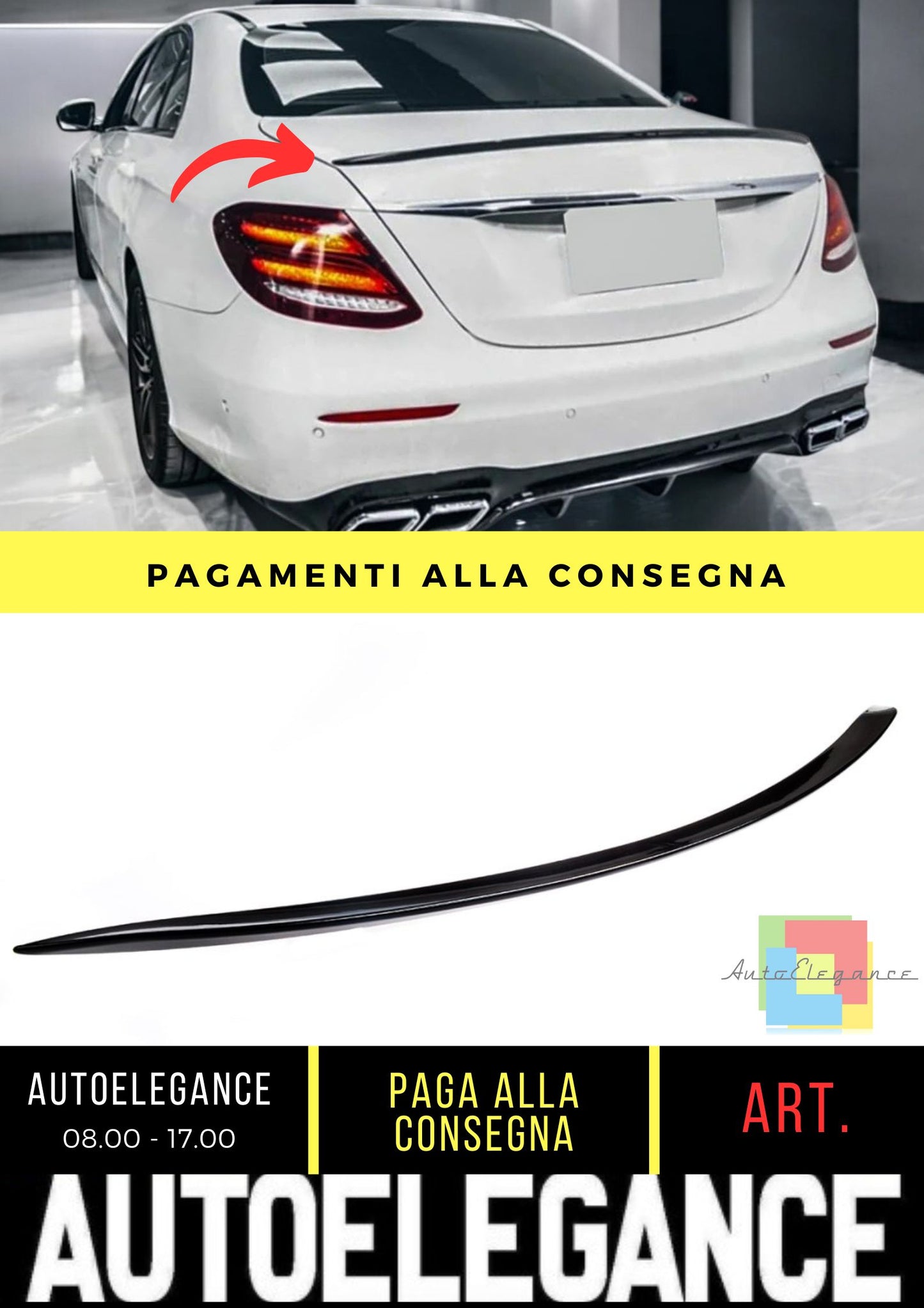 Spoiler adatto per Mercedes E-Class (W213) Sedan Estate (2016-2023)