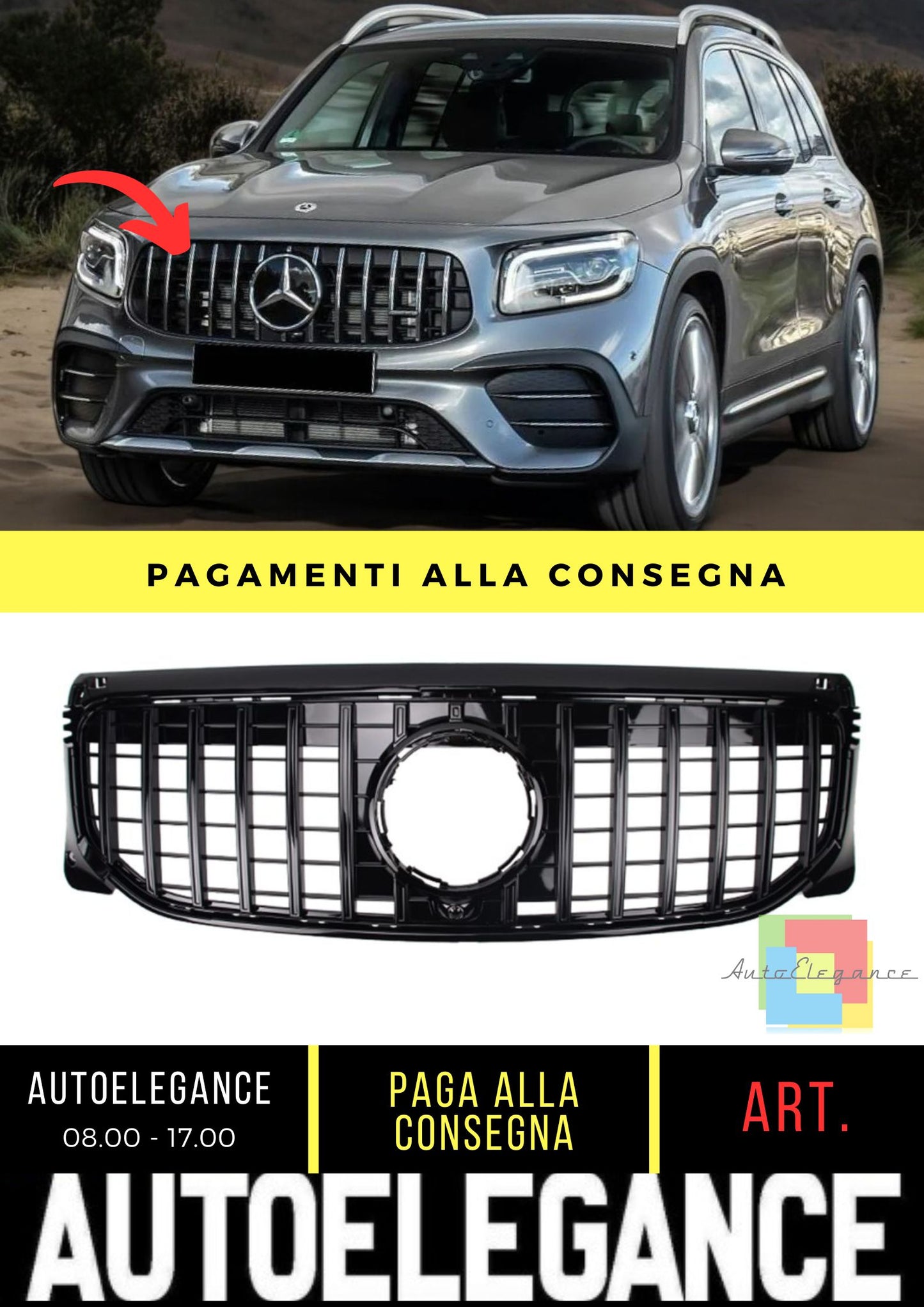 Griglia adatto per Mercedes GLB (X247) (2019-On)