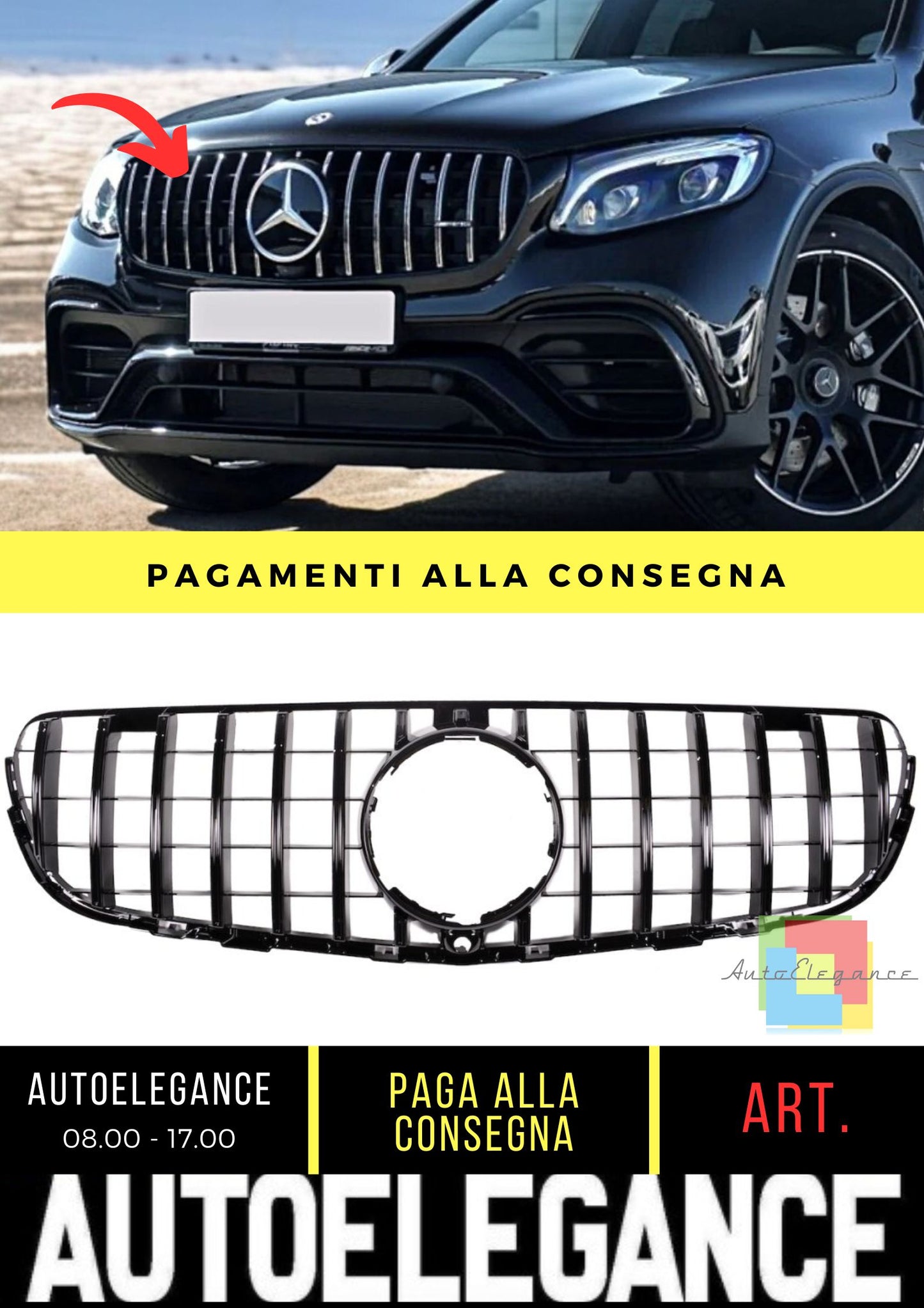 Griglia adatto per Mercedes GLC (X253) SUV (C253) Coupe (2015-2019)