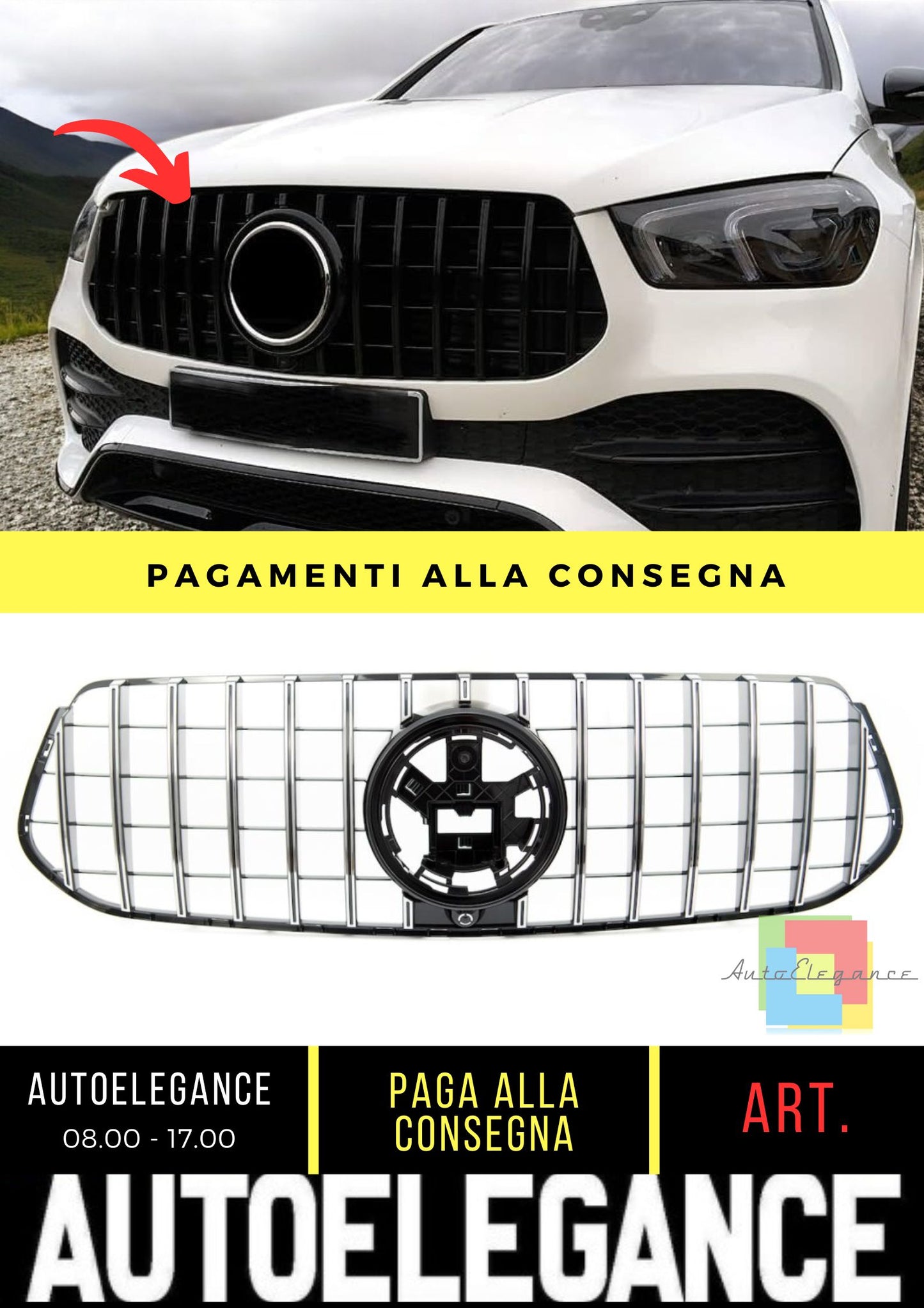Grille suitable for Mercedes GLE (W167) SUV (C167) Coupe (2018-On)