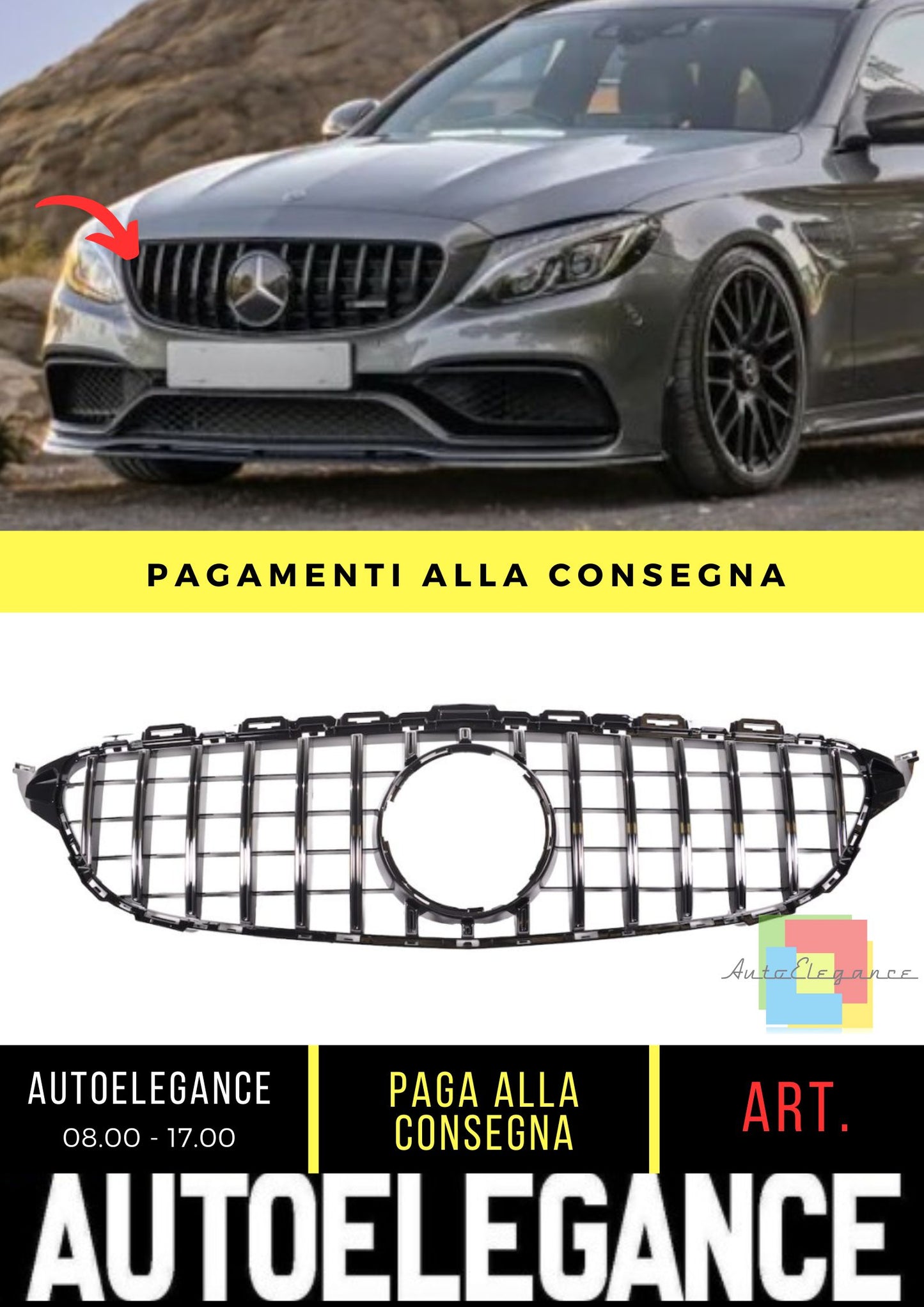 Grille suitable for Mercedes C-Class (W205) (2013-2018)