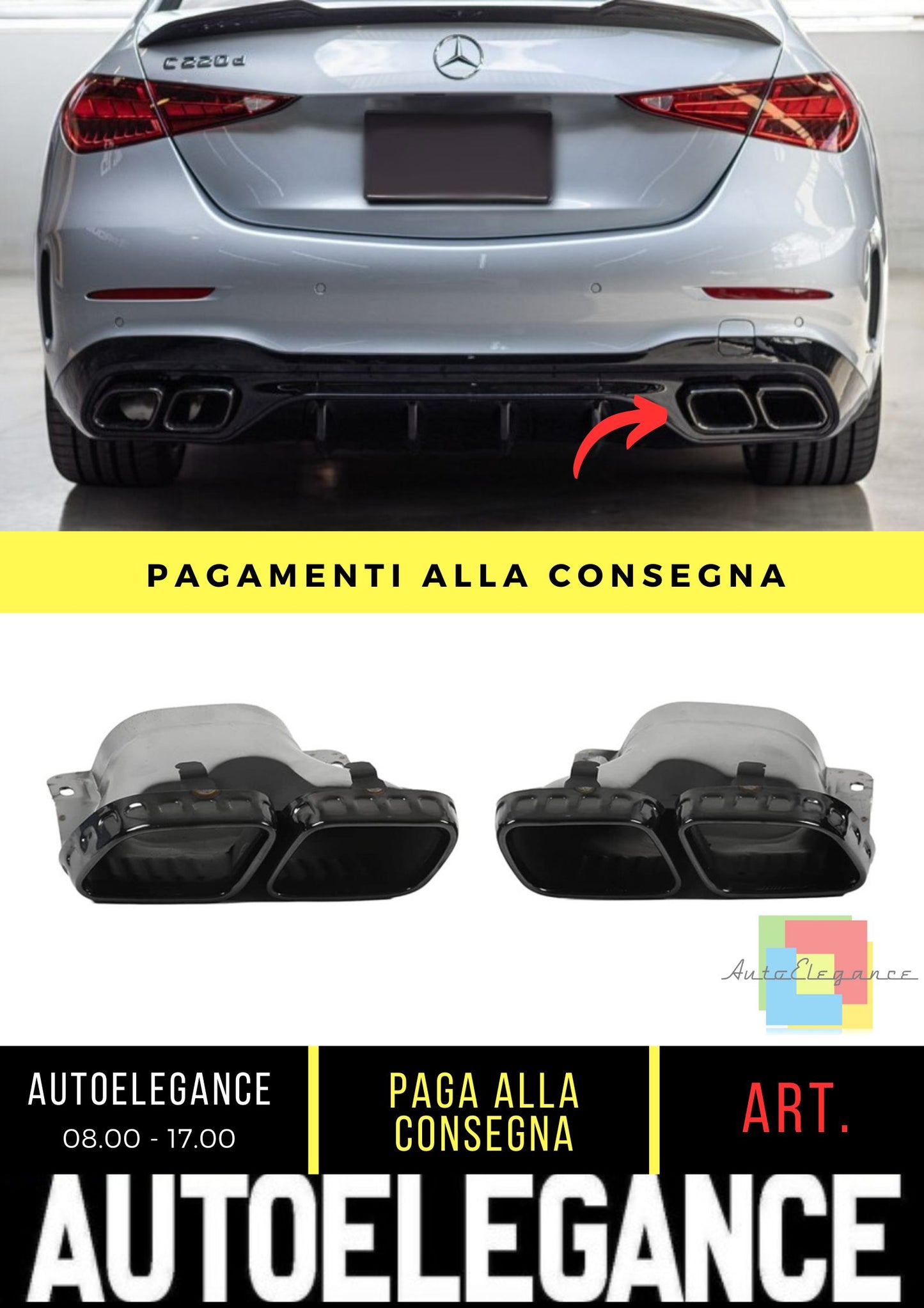 Exhaust Tips suitable for Mercedes C-Class (W206) Sedan Estate (2021-On)