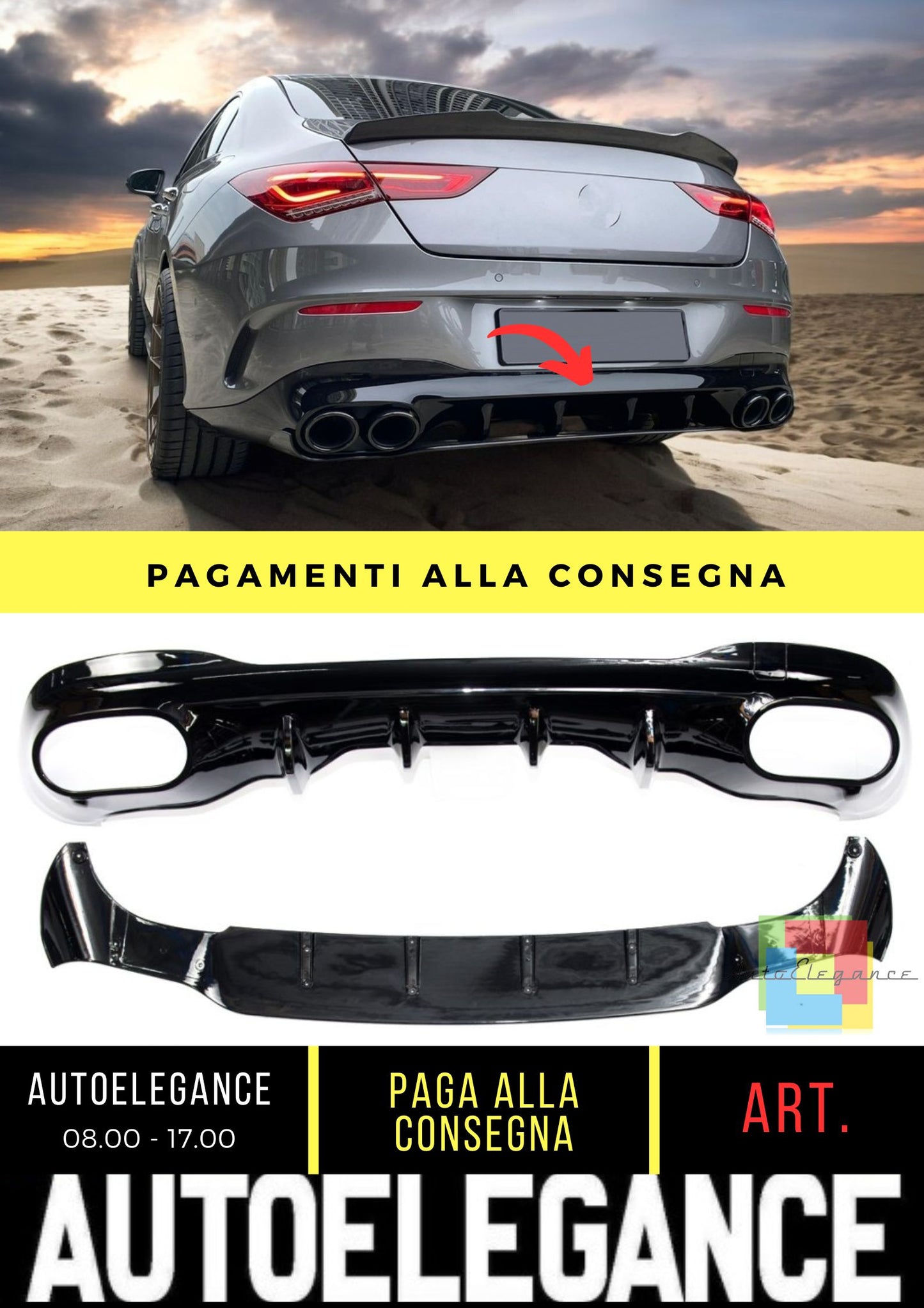 Diffusore adatto per Mercedes CLA (C118) (2019-On)