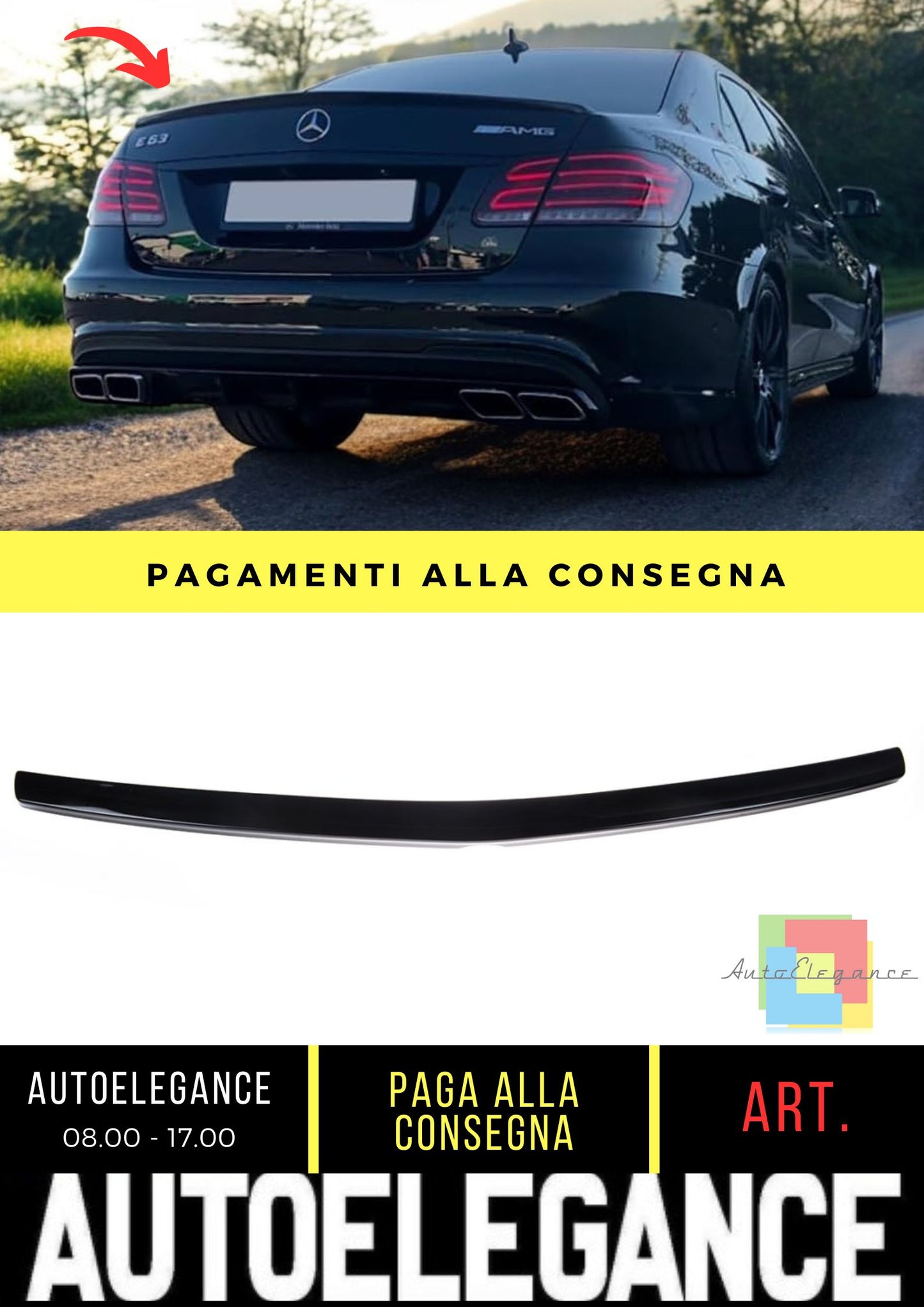 Spoiler adatto per Mercedes E-Class (W212) Sedan (2009-2016)