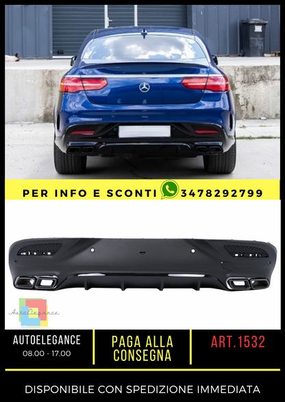 💎DIFFUSER FOR GLE C292 COUPE 2015-2018 AMG LOOK GLE63 BLACK + TERMINALS💎