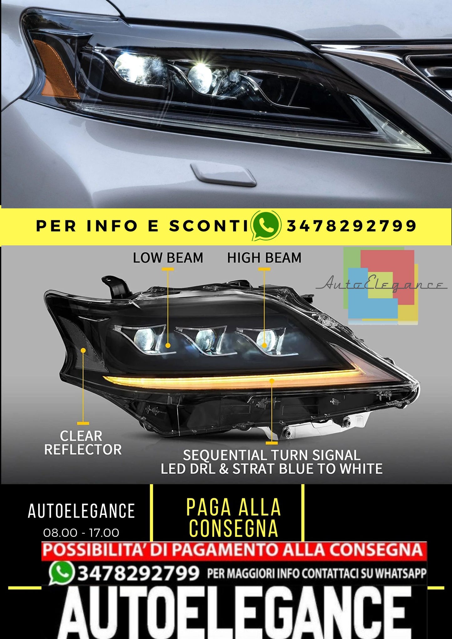 Fari per Lexus RX350 RX450H 2013-2015 terza generazione [per modelli Xenon]