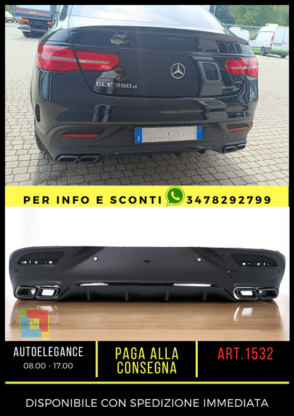 💎DIFFUSER FOR GLE C292 COUPE 2015-2018 AMG LOOK GLE63 BLACK + TERMINALS💎
