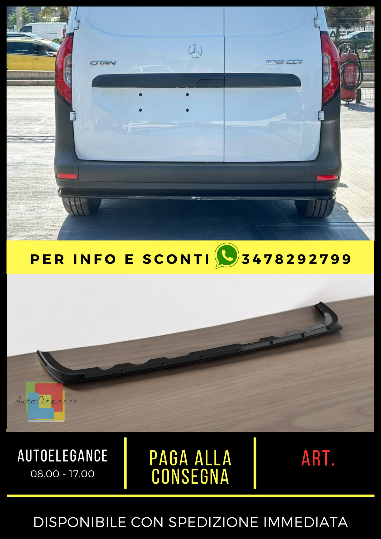 💎Rear splitter suitable for Mercedes Citan Mk2 (2021-)💎